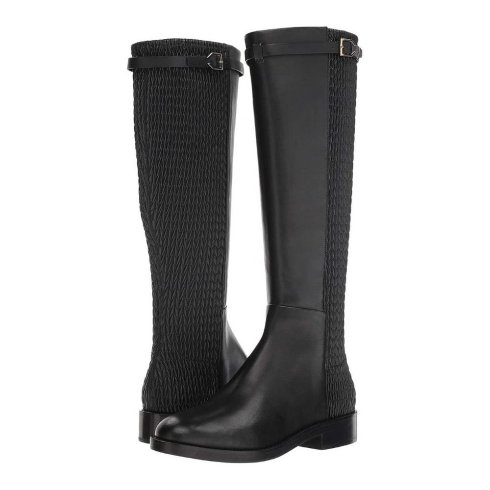 Cole Haan grand Lexi black stretch leather boots 8.5
